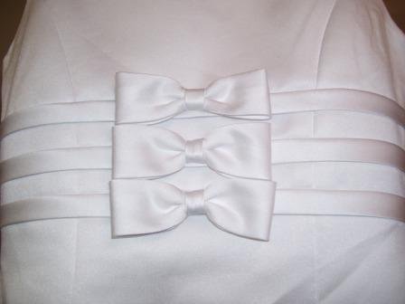 empire waist white flower girl dress bodice front